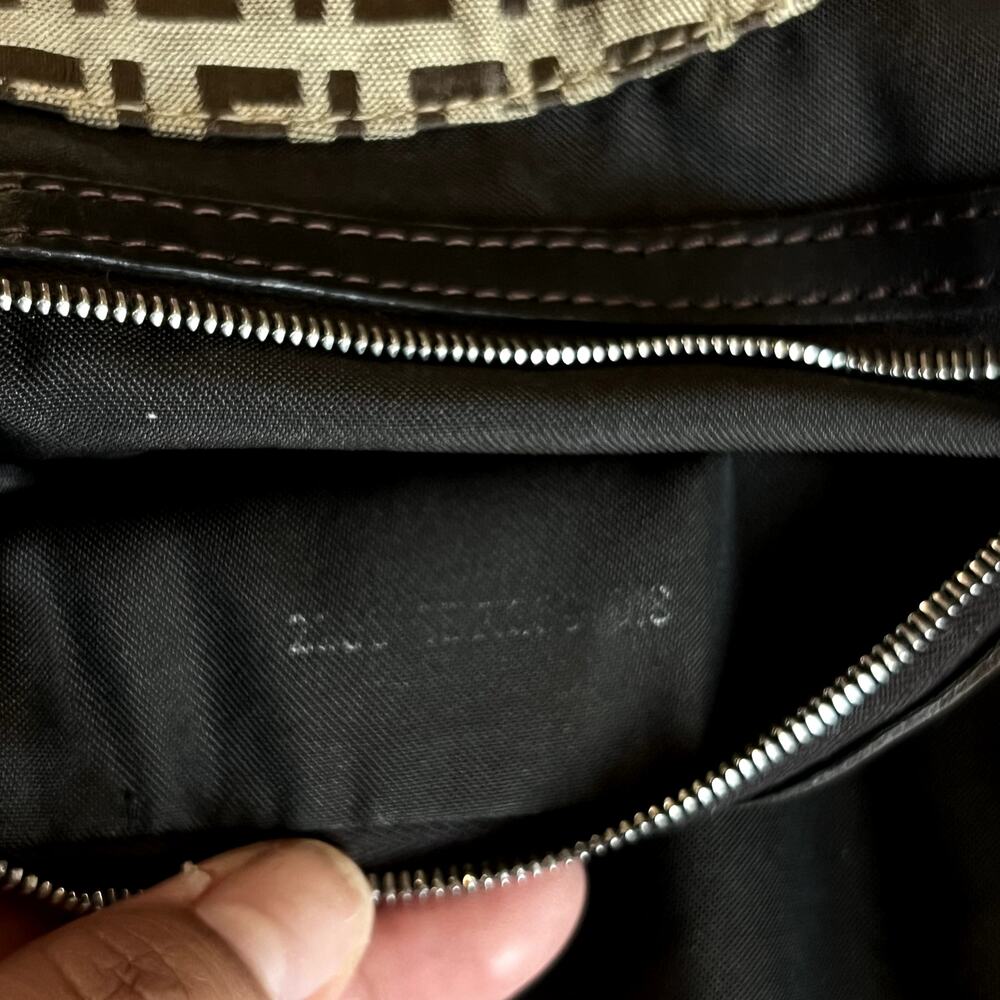 Fendi Tan and Brown Zucca Canvas Shoulder Hobo Tote Bag - Picture 15 of 15